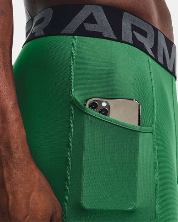 Men's HeatGear® Armour Compression Shorts, Green, pdpMainDesktop image number 3